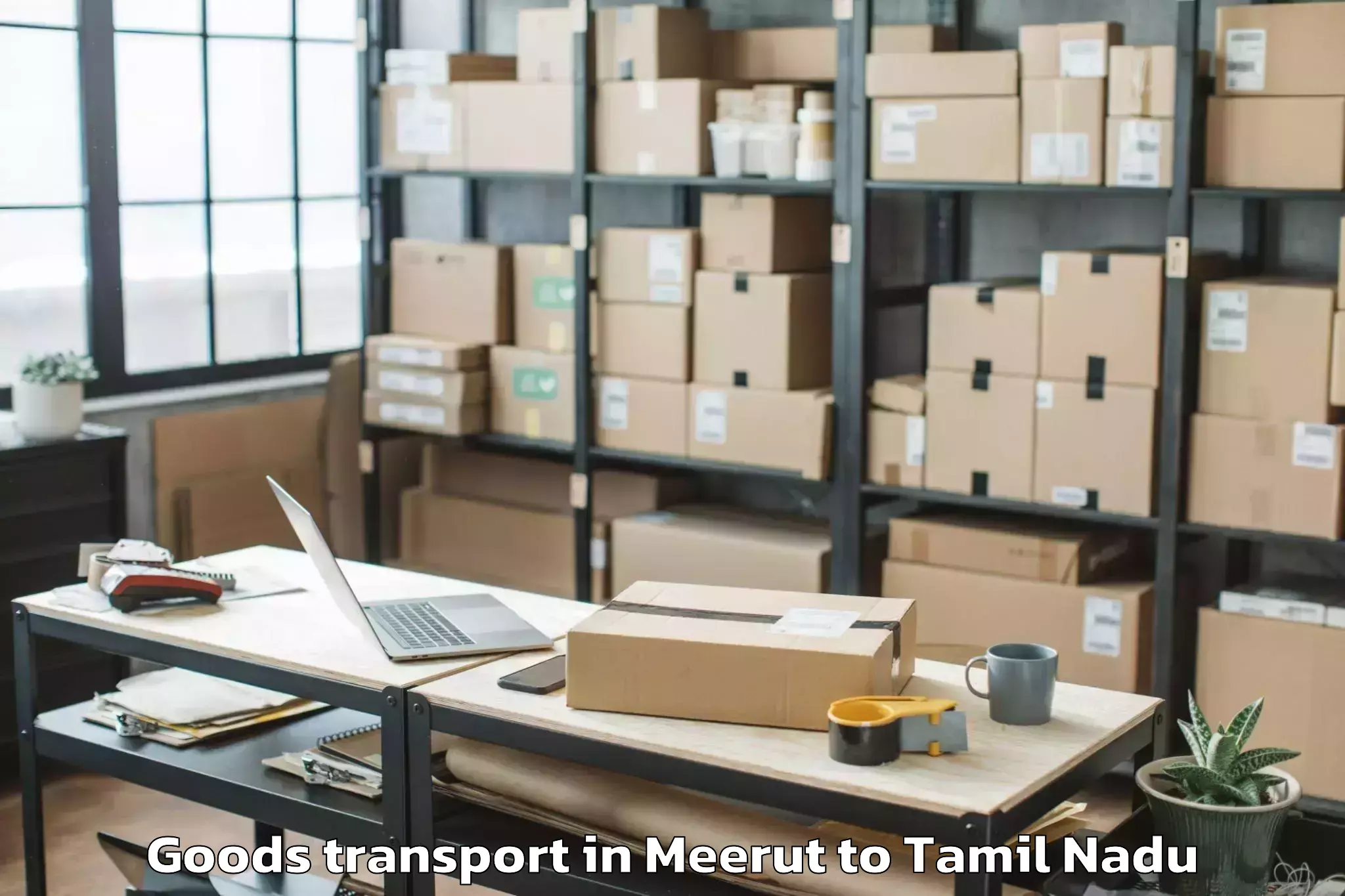 Top Meerut to Madhavaram Goods Transport Available